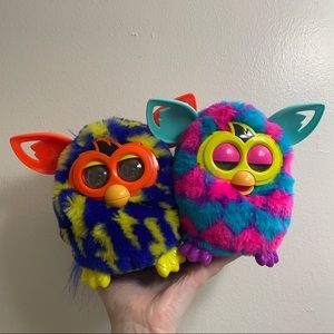 Furby boom bundle UNTESTED as is lightning hearts RARE blue yellow pink